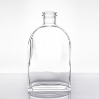 Bouteille de whisky en verre carrée blanche de luxe vide personnalisée
