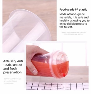 अनुकूलित लोगो 600 मिलीलीटर मोटी पुनः प्रयोज्य pp प्लास्टिक बोबा दूध चाय कप ढक्कन के साथ पारदर्शी एकल दीवार 90 मिमी व्यास कॉफी कप - Product Image 5