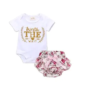 Baby Wear Wholesale Fashion Style Clothing Girls 2 Piece Clothing Sets New Summer Baby Girl Clothes Cotton Casual Short Floral