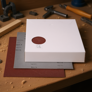 Discos de lijado Fervi de lona recubierta de resina P120, 50 piezas para acabado de madera y metal - Product Image 3