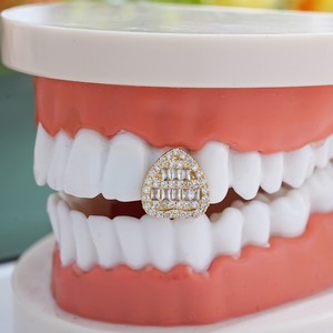 Joyas de Uso Diario Unisex con Circonita Cúbica en Forma de Corazón, Engaste de Bisel en Oro y Plata para Uso Dental - Product Image 2