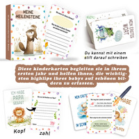 Cartes personnalisées écologiques en papier, imperméables, résistantes à l'huile, durables, pour la croissance du bébé, cartes commémoratives personnalisées privées