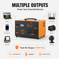 Station d'alimentation portable certifiée CE pour la cuisine, 300W 360Wh Li-ion MPPT UPS, charge sans fil, Type-C USB-A, charge rapide