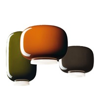 Lustre de salle à manger en verre italien avec design de style lanterne - Orange et blanc pour salons, chambres, bureaux et comptoirs de bar