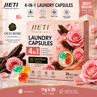 Capsules de lessive 4-en-1 de 11g, 30 unités, en emballages écologiques en papier, dissolution rapide, élimination des taches, parfum longue durée, fournisseur d'usine OEM ODM