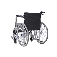 Fauteuil roulant manuel chromé économique 809 pour personnes âgées et handicapées