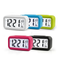 Jam Alarm elektronik cerdas, jam meja Mini Desktop untuk siswa, bentuk persegi dengan fitur multifungsi