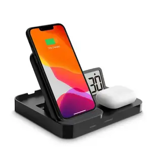 Paten Ce ROHS Pengisian Super Cepat Multifungsi 3 In 1 15W Fast Charge Wireless Charger Stand Pemegang