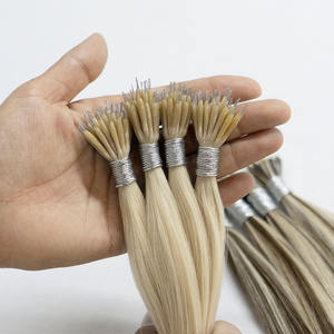 Extensions <span class=keywords><strong>de</strong></span> cheveux humains Luxsea Nano Rings Micro Links, blond naturel, micro-<span class=keywords><strong>perles</strong></span>, boucles, cheveux raides européens - Product Image 2