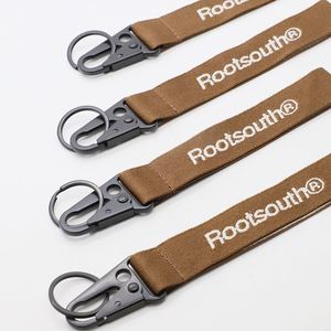 Custom Jacquard Logo Keychain Lanyard Urban Streetwear Fabric Key <b>Ring</b> Holder High Density Woven Tactical Belt Key <b>Clip</b> - Product Image 3