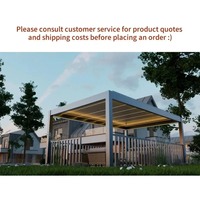 Pérgola Bioclimática Motorizada de Aluminio con Luces LED, Techo de Láminas Ajustables, para Patio Exterior, Jardín, Villa, Gazebo