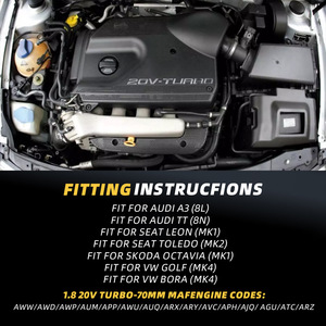 Kit de filtre à air 70mm, filtre en éponge à tête de champignon pour Audi Volkswagen Golf Bora OFI140 - Product Image 2