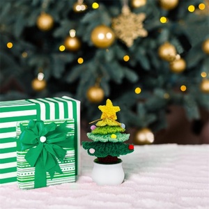 Crochet <strong>Christmas</strong> Tree Handmade Knitted Potted Decor Artificial Tree Home <strong>Office</strong> Modern Style Hanging <strong>Christmas</strong> Tree <strong>Decoration</strong> - Product Image 5