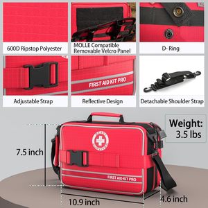 <span class=keywords><strong>Trousse</strong></span> de premiers secours personnalisée pour voitures, maison, bureau, randonnée, <span class=keywords><strong>voyage</strong></span>, cyclisme, compartiments pratiques pour le rangement et l'organisation - Product Image 4
