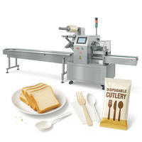 Machine d'emballage et d'emballage automatique de type oreiller pour gaufres, pain grillé, pâte à pain, sandwichs