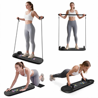 Planche de Pilates pliable 7-en-1 avec bâton, pour usage domestique, hommes et femmes, équipement d'entraînement abdominal, poulie à rebond automatique, intelligente