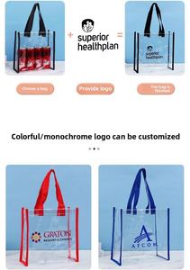 Sac transparent haut de gamme en PVC, 20 x 10 cm, personnalisé avec logo, idéal pour la promotion, la plage, le stade, les cadeaux d'anniversaire, ou comme sac à couture portable. - Product Image 2