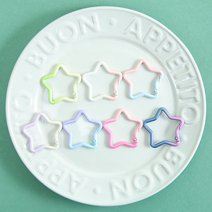 Clever Jewelry Five <b>Pointed</b> Star Spring Buckle Zinc Alloy Painted Keychain Diy Bead Accessory Material Wholesale - Product Image 4