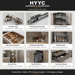Modern Kitchen Cabinets <strong>Gold</strong> and Black Custom Solid Wood Kitchen Cabinet Luxury Storage Furniture OEM ODM Factory Supplier - Product Image 3