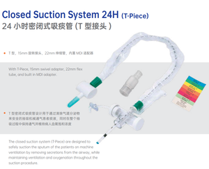 Sistema de succión cerrado médico Lumen único <span class=keywords><strong>24H</strong></span>, tipo L, catéter de succión de pieza en T - Product Image 4