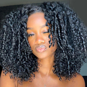 13x4 250 densité <span class=keywords><strong>Bumb</strong></span> perruque bouclée cheveux humains Hd pleine dentelle avant perruque vendeur brut indien vierge dentelle frontale perruque pour les femmes noires - Product Image 1