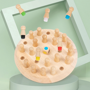 Bán Hot montessori-lấy cảm hứng từ 3D bộ nhớ bằng gỗ phù hợp với thanh cờ vua thiết lập tương tác cha-con màu sắc nhận thức trò chơi đồ chơi - Product Image 2