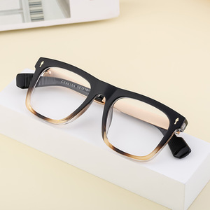 Monturas de gafas cuadradas retro para hombre, montura completa de PC, protección contra luz azul UV, doble propósito, Zs 98154 - Product Image 5