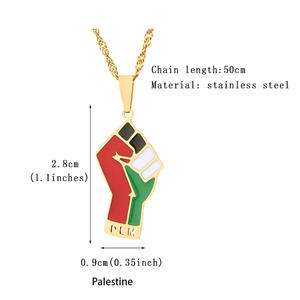Chaîne multi-mode en acier inoxydable or 18 carats pays afghanistan egypte <span class=keywords><strong>iran</strong></span> mexique carte drapeau pendentif collier bijoux pour femmes - Product Image 2
