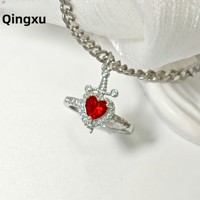 SJ0125 Bijoux de couple : Bague et bracelet Cœur percé par une épée, best-seller d'usine