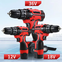 Taladro Inalámbrico Recargable de 2 Velocidades y 1150 rpm, Taladro de Impacto Inalámbrico Portátil, Juego de Destornilladores de Litio Multifunción