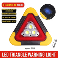 Triangle de signalisation d'urgence solaire LED portable multifonctionnel pour véhicule