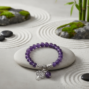 Pulsera de cuentas de aventurina verde natural de 8 mm con dije de árbol de la vida de plata, joyería curativa bohemia, regalo - Product Image 3