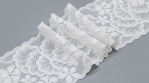 Viền ren trang trí mềm mại, đàn hồi, thiết kế mới, màu trắng, họa tiết hoa, dùng để trang trí đồ lót - Product Image 5