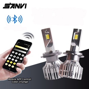 หลอดไฟ LED รถยนต์ SANVI V5pro 3 สี 70W H7 9005 9006 ไฟหน้ารถยนต์ LED H11 H8 H9 H4 - Product Image 1