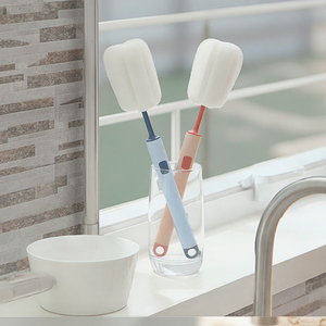 Brosse <span class=keywords><strong>de</strong></span> nettoyage créative détachable en plastique éponge Long manche pour tasse salle <span class=keywords><strong>de</strong></span> bain biberon en PP Design Style main - Product Image 3