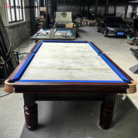 Mesa de Billar Rusa con Base de Pizarra Personalizada STELLARWAY, Tamaño de 10 Pies y 12 Pies, con Niveladores de Patas Ajustables y Bordes de Goma para Uso Comercial