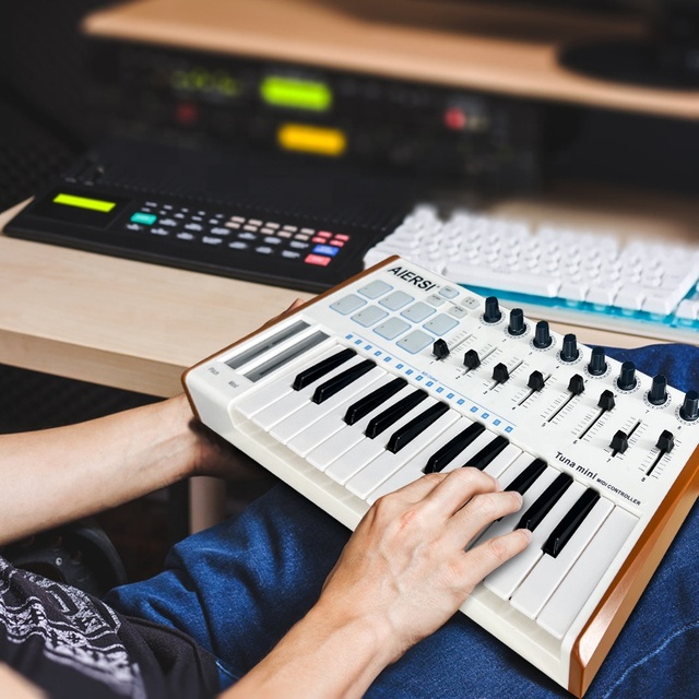 Aiersi Brand Hot Sale MIDI Controller Mini 25 Keys MIDI Keyboard Piano Other Keyboard Musical Instruments for Sale