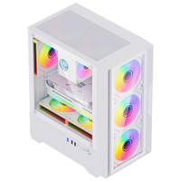 Boîtier PC tour moyenne SNOWMAN CS084 Pro, design unique, MATX, blanc, boîtier d'ordinateur de jeu, panneau en verre trempé, châssis de bureau, ordinateur