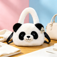 Sac à bandoulière en peluche panda mignon personnalisé à partir d'images, sac de dessin animé neuf, cadeau d'anniversaire pour enfants