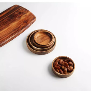 Solid Wood Serving <b>Trays</b> With Dividers <b>Small</b> Round Plates And Spoons For Snacks And Condiments Handmade Food Safe - Product Image 4