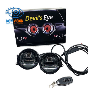 Lentille de phare de projecteur automobile avec œil de <span class=keywords><strong>démon</strong></span> DIY - LED Angel Eyes multicolores personnalisables contrôlées par application - Product Image 2