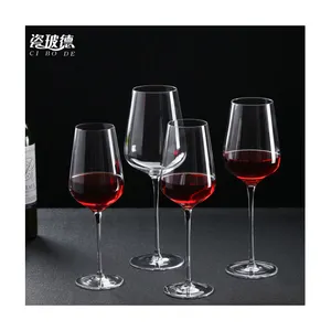 Calici da vino con logo personalizzato bicchieri da bere tazza stelo lungo trasparente bicchiere da vino rosso bianco set calice di cristallo bicchiere da vino