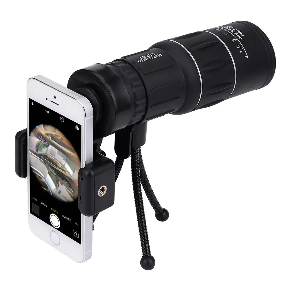 Télescope monoculaire 16x52 à double Focus, optique Zoom de jour et de Vision nocturne, pour l'observation des oiseaux, animaux, chasse, Camping et randonnée