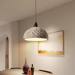 Luminaire suspendu de style japonais Wabi Sabi pour restaurant, <span class=keywords><strong>en</strong></span> bois et ciment, pour chambre à coucher, îlot de cuisine, comptoir de bar, petit lustre - Product Image 1