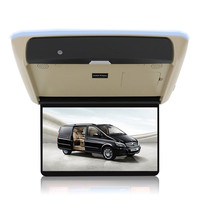 Nouveau système de divertissement automobile avec écran rabattable IPS HD de 14 pouces Android, télécommande, montage au plafond, lecteur USB stéréo