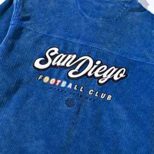 SUCRAM <strong>FFA</strong> Khaji Japanese Style Corduroy Motorcycle Association <strong>Jacket</strong> 100% Cotton Vintage Blue Embroidered Winter Stand Loose - Product Image 6