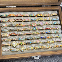 Bagues en oxyde de zirconium pour femmes en gros, bagues géométriques en métal incrusté de pierres, bijoux, bagues en cristal de zircon de couleurs mélangées