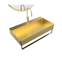 Lavabo carré mural en acier inoxydable 304, design moderne, couleur personnalisée, finition électrolytique, taille sur mesure
