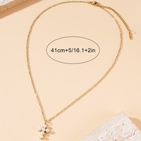 Collier en cuivre sophistiqué avec perles croisées, style luxe léger, best-seller transfrontalier pour femme, exquis et élégant, haute imitation