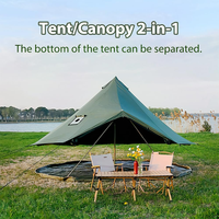 Tente cloche de luxe en toile de coton double couche, imperméable, pour le camping quatre saisons, avec 3 chambres et un salon, installation rapide